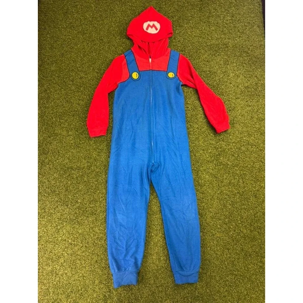 Super Mario Pajamas Suit Kids 8 Red Blue Flame Resistant Nintendo 2018 Sleepwear